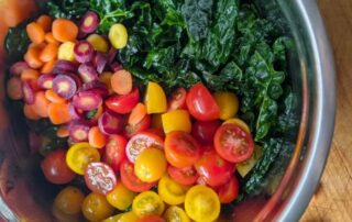 Kale salad with tomatoes, and carrots